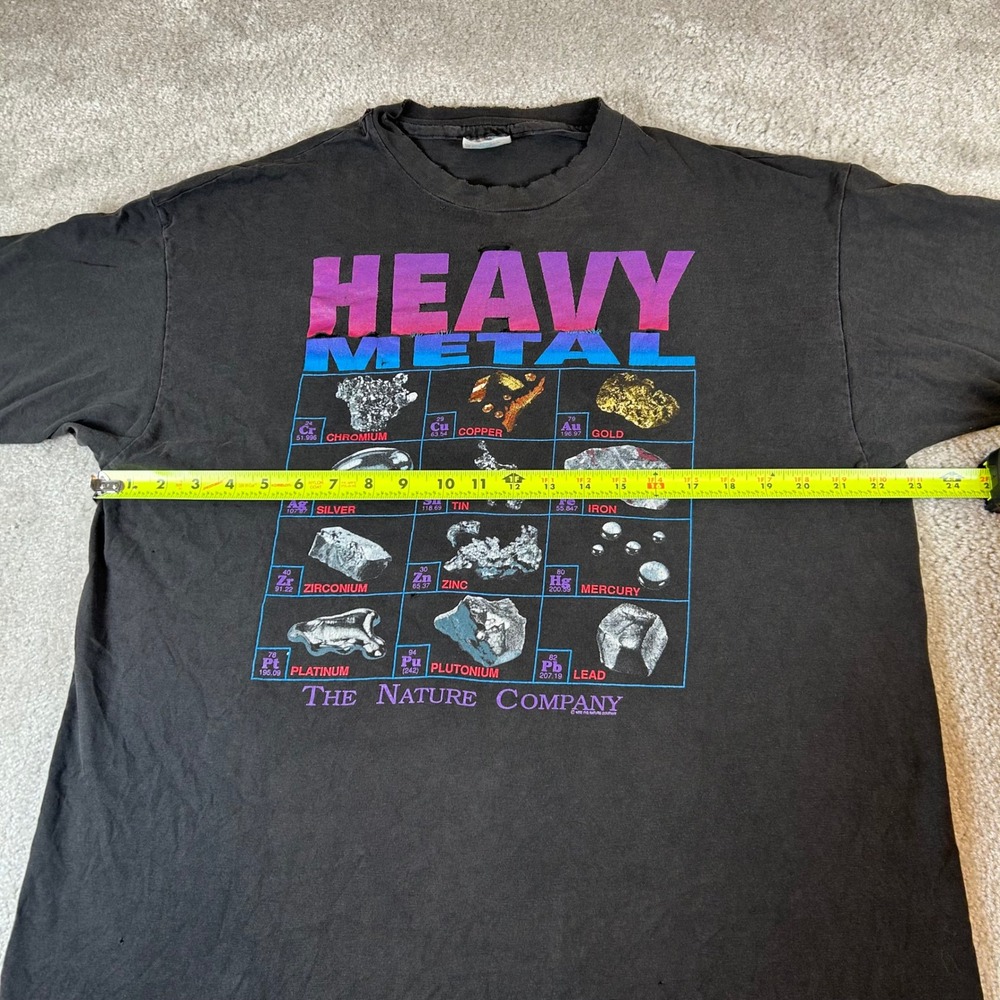 Vintage 90s Hanes Heavy Metal T-Shirt Mens XL Black Nature Company Distressed - Picture 13 of 15